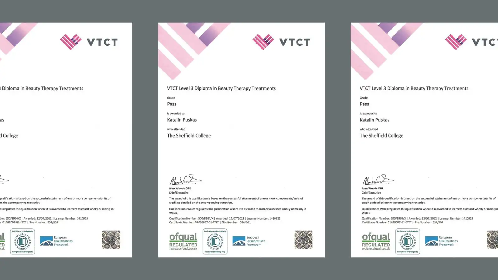 Chứng chỉ quốc tế VTCT Anh quốc dành cho học viên học nail đi nước ngoài tại LEANN UK Academy